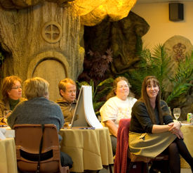 M Bridget Duffy MD talks with staff at the Cleveland Clinic