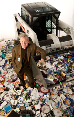 Kenneth Irons MD with the pharma items collected at SDMC Health System