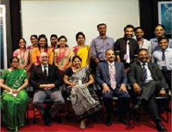 Dr Newman and Dr Menon far left front row and fellow attendees at the First International Symposium of Hospital Medicine in India Photo courtesy of Akil A Sherif